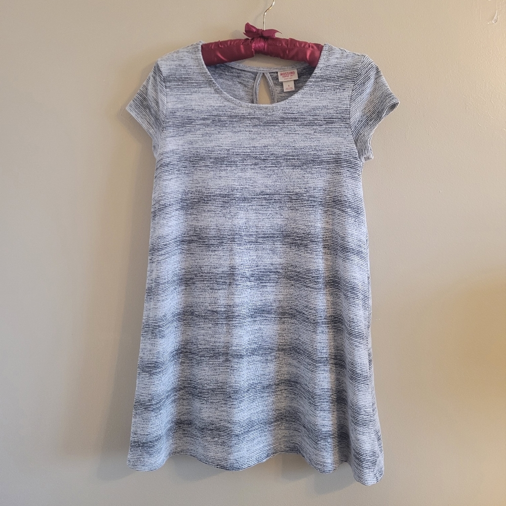 Mossimo | Dress Tunic Small Black and Shades of Gray Striped EUC